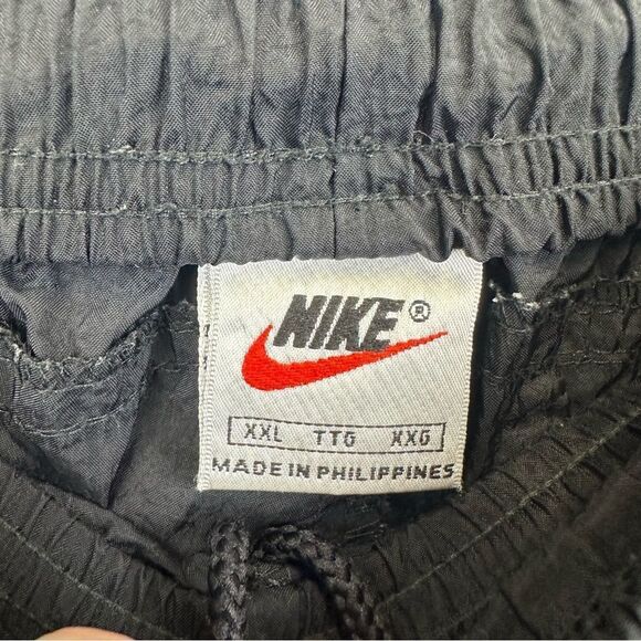 Vintage Nike Swooshy Pants Mens XXL Black Nylon Elastic Waist Joggers Activewear - Picture 13 of 15